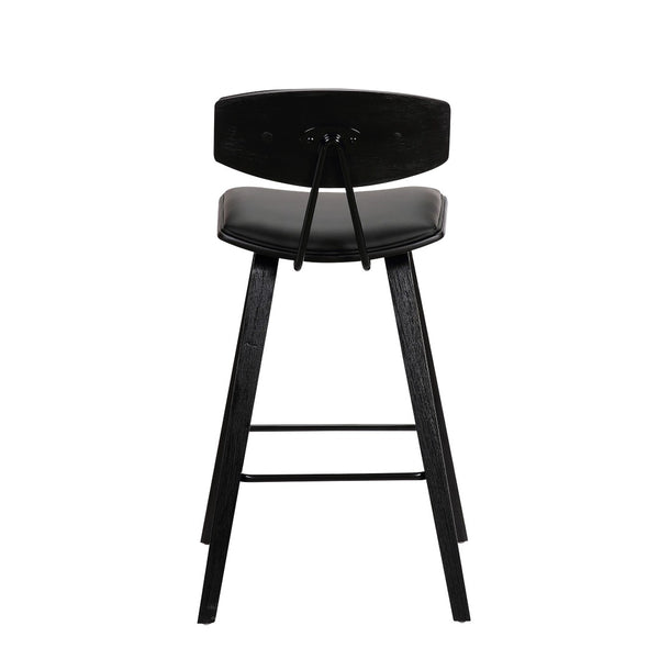 HomeRoots 26" Black Iron Low Back Counter Stool - Stylish, Durable Seating for Modern Kitchens & Bars 477084