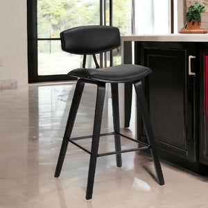 HomeRoots 26" Black Iron Low Back Counter Stool - Stylish, Durable Seating for Modern Kitchens & Bars 477084