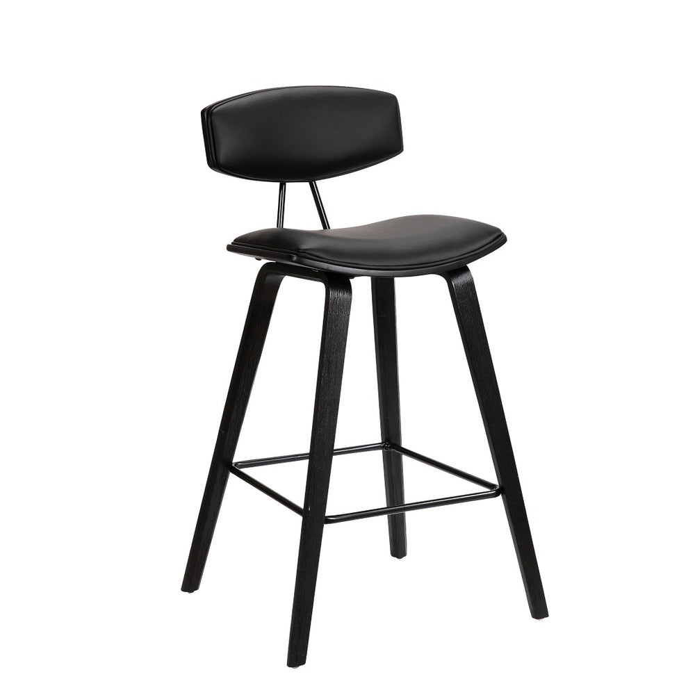 HomeRoots 26" Black Iron Low Back Counter Stool - Stylish, Durable Seating for Modern Kitchens & Bars 477084