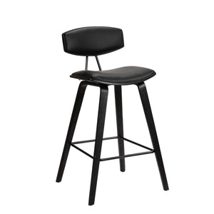 HomeRoots 26" Black Iron Low Back Counter Stool - Stylish, Durable Seating for Modern Kitchens & Bars 477084