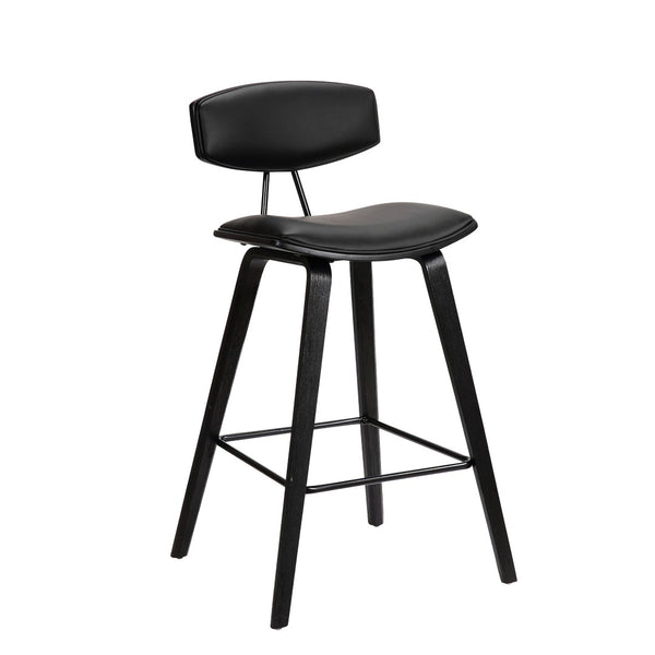HomeRoots 26" Black Iron Low Back Counter Stool - Stylish, Durable Seating for Modern Kitchens & Bars 477084