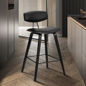 HomeRoots 26" Black Iron Low Back Counter Stool - Stylish, Durable Seating for Modern Kitchens & Bars 477084