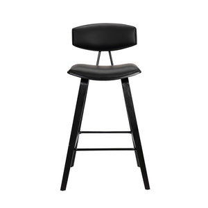 HomeRoots 26" Black Iron Low Back Counter Stool - Stylish, Durable Seating for Modern Kitchens & Bars 477084