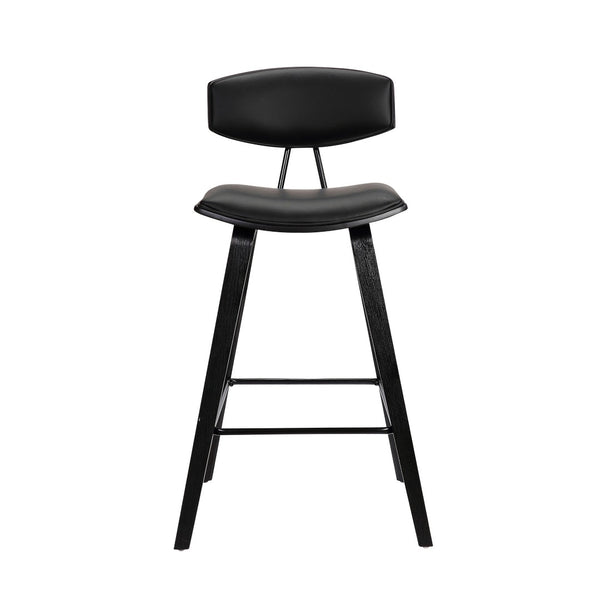 HomeRoots 26" Black Iron Low Back Counter Stool - Stylish, Durable Seating for Modern Kitchens & Bars 477084