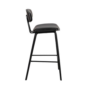 HomeRoots 26" Black Iron Low Back Counter Stool - Stylish, Durable Seating for Modern Kitchens & Bars 477084