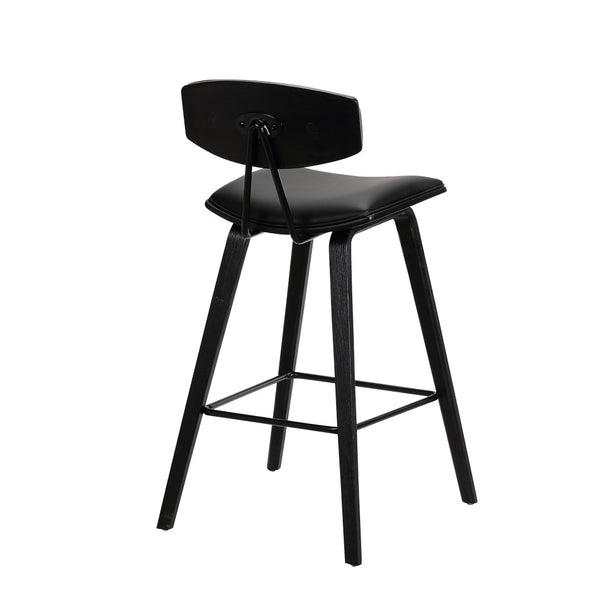 HomeRoots 26" Black Iron Low Back Counter Stool - Stylish, Durable Seating for Modern Kitchens & Bars 477084