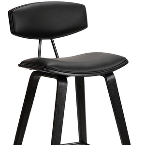 HomeRoots 26" Black Iron Low Back Counter Stool - Stylish, Durable Seating for Modern Kitchens & Bars 477084