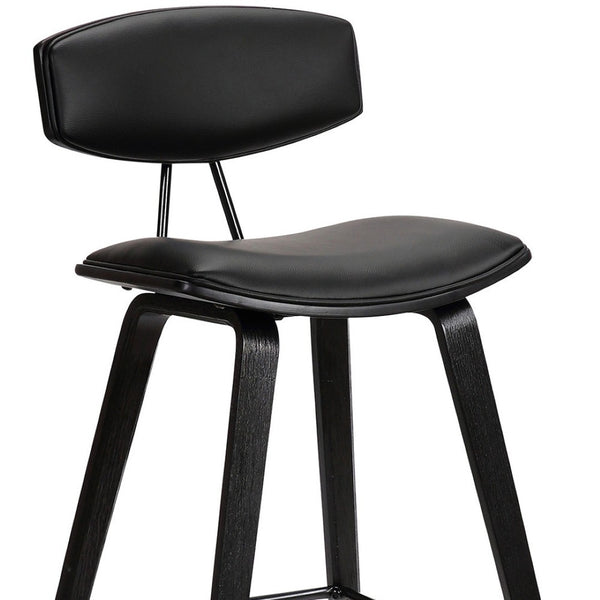 HomeRoots 26" Black Iron Low Back Counter Stool - Stylish, Durable Seating for Modern Kitchens & Bars 477084