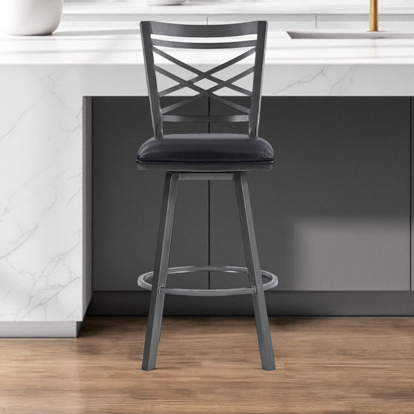 Homeroots 30" Iron Bar Height Bar Chair   477087