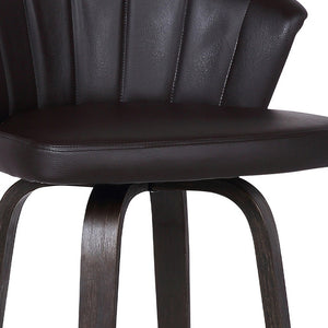 Homeroots 30" Dark Brown Iron Swivel Low Back Bar Height Bar Chair   477089