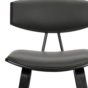 Homeroots 26" Gray And Black Iron Low Back Counter Height Bar Chair   477093