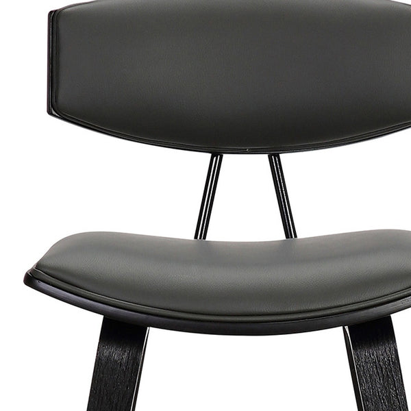 Homeroots 26" Gray And Black Iron Low Back Counter Height Bar Chair   477093