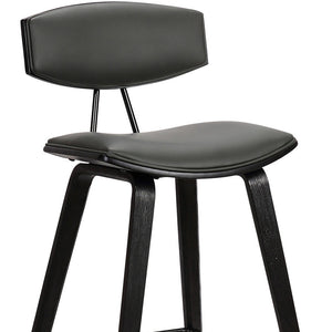 Homeroots 26" Gray And Black Iron Low Back Counter Height Bar Chair   477093