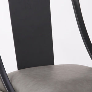 Homeroots 30" Gray And Black Iron Swivel Bar Height Bar Chair   477100