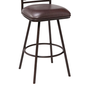 Homeroots 30" Brown Iron Bar Height Bar Chair   477102