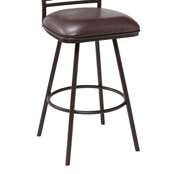 Homeroots 30" Brown Iron Bar Height Bar Chair   477102
