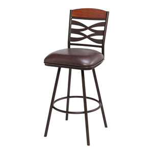 Homeroots 30" Brown Iron Bar Height Bar Chair   477102