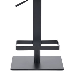 Homeroots 24" Gray And Black Faux Leather And Iron Swivel Adjustable Height Bar Chair   477123