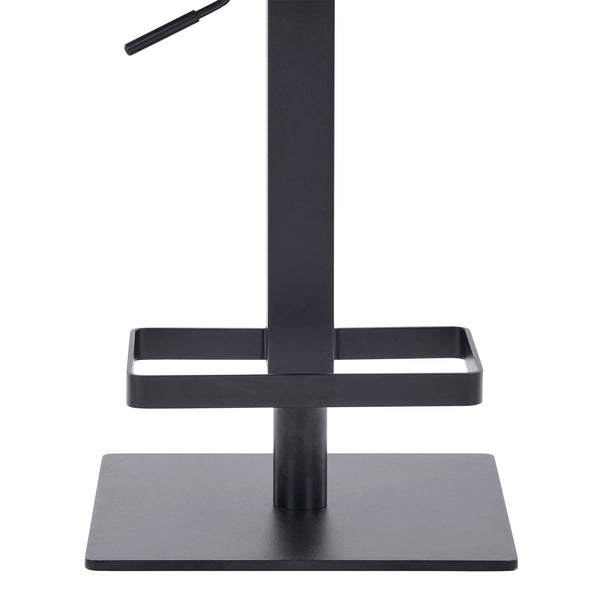 Homeroots 24" Gray And Black Faux Leather And Iron Swivel Adjustable Height Bar Chair   477123