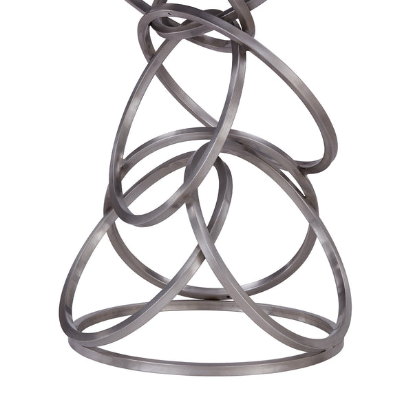 Homeroots 26" Gray And Silver Faux Leather And Iron Backless Counter Height Bar Chair   477129