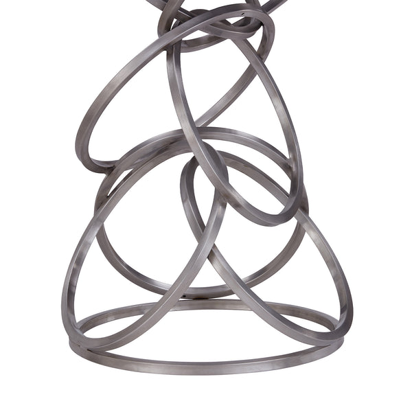 Homeroots 26" Gray And Silver Faux Leather And Iron Backless Counter Height Bar Chair   477129