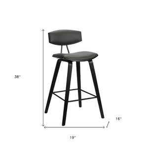 Homeroots 29" Gray And Black Iron Low Back Bar Height Bar Chair   477135