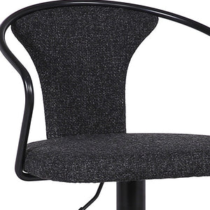 Homeroots 24" Black Iron Low Back Adjustable Height Bar Chair   477154