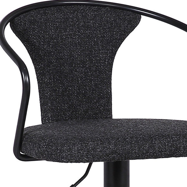 Homeroots 24" Black Iron Low Back Adjustable Height Bar Chair   477154