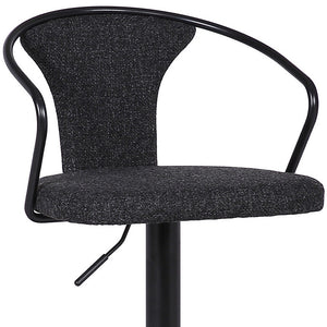 Homeroots 24" Black Iron Low Back Adjustable Height Bar Chair   477154
