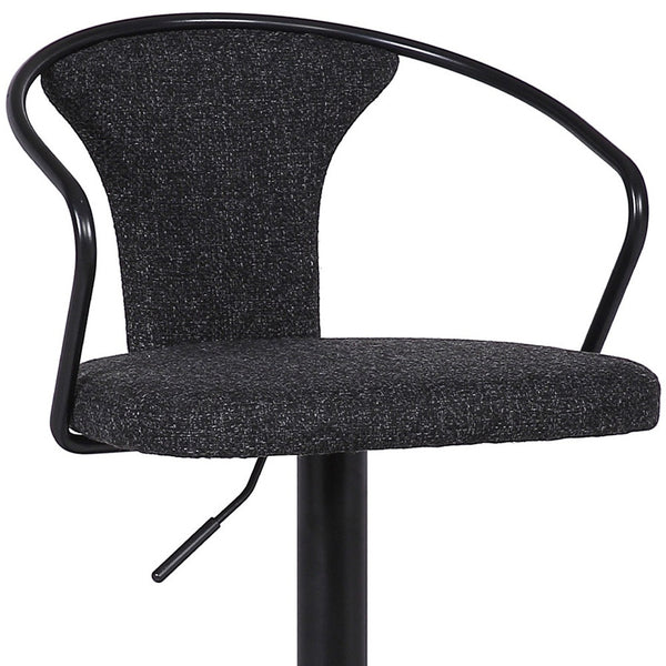Homeroots 24" Black Iron Low Back Adjustable Height Bar Chair   477154