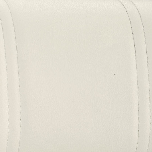 HomeRoots 25" Modern White Faux Leather Swivel Bar Chair with Adjustable Height for Stylish Home Seating 477155