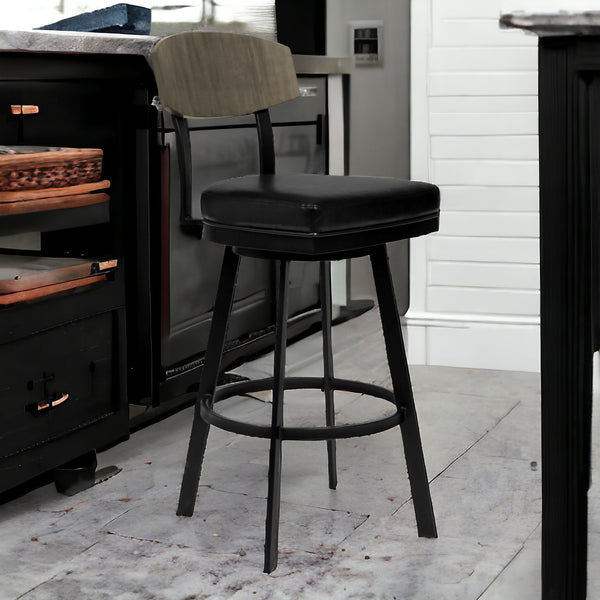 Homeroots 26" Black Iron Counter Height Bar Chair   477156