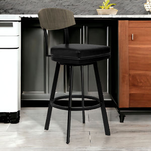 Homeroots 30" Black Iron Bar Height Bar Chair   477157