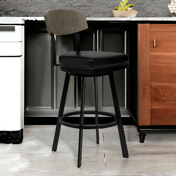 Homeroots 30" Black Iron Bar Height Bar Chair   477157