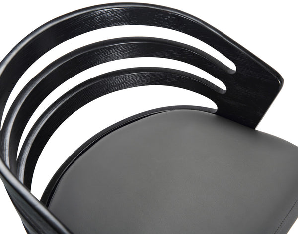 Homeroots 30" Gray And Black Iron Swivel Low Back Bar Height Bar Chair   477163