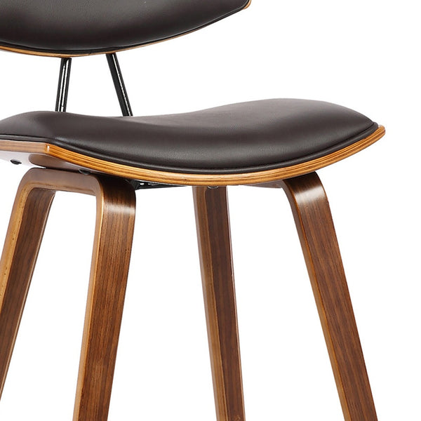 Homeroots 26" Brown Solid Wood Low Back Counter Height Bar Chair   477193