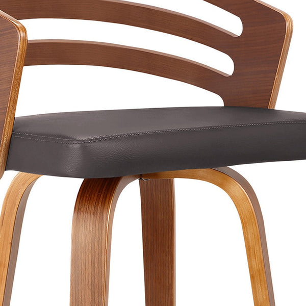 Homeroots 26" Brown Iron Swivel Low Back Counter Height Bar Chair   477196