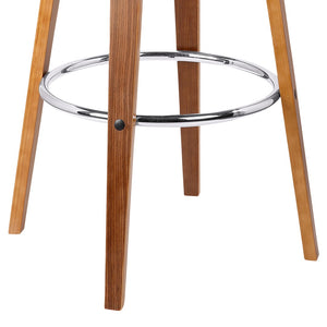 HomeRoots 25" Cream And Brown Swivel Backless Counter Stool - Retro Style, 360° Movement, Ideal for Modern Spaces 477199