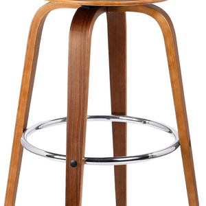 HomeRoots 25" Cream And Brown Swivel Backless Counter Stool - Retro Style, 360° Movement, Ideal for Modern Spaces 477199