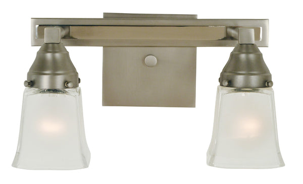 Framburg 2-light Elegant Mercer Sconce - Handcrafted U.S. Design With Sturdy Metal Components For Lasting Style Satin Pewter With Polished Nickel Metal 4772 Sp/Pn