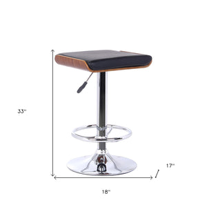 Homeroots 24" Black And Silver Iron Backless Adjustable Height Bar Chair   477203