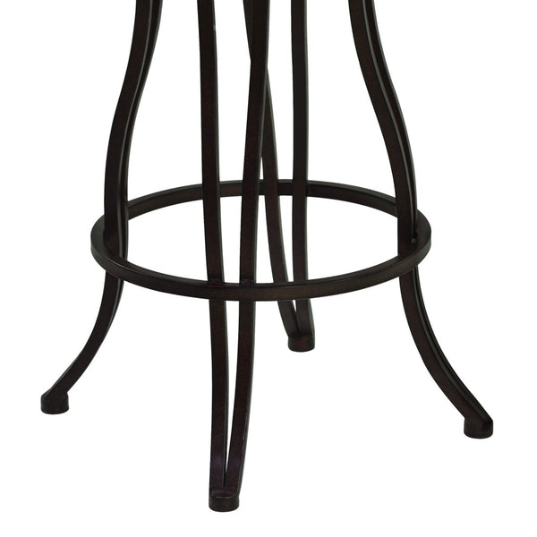 HomeRoots 26" Elegant Espresso Swivel Counter Bar Chair with Vintage Scroll-Back Design for Stylish Comfort 477206