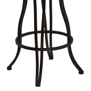 Homeroots 30" Espresso Iron Swivel Bar Height Bar Chair   477207