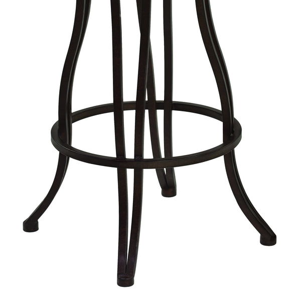 Homeroots 30" Espresso Iron Swivel Bar Height Bar Chair   477207