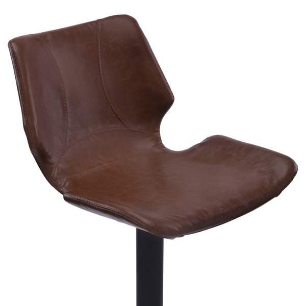 HomeRoots 21" Stylish Coffee Faux Leather Swivel Bar Chair with Adjustable Height & Sturdy Iron Frame 477221
