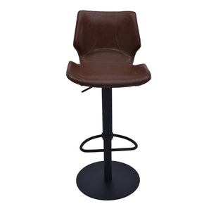 HomeRoots 21" Stylish Coffee Faux Leather Swivel Bar Chair with Adjustable Height & Sturdy Iron Frame 477221