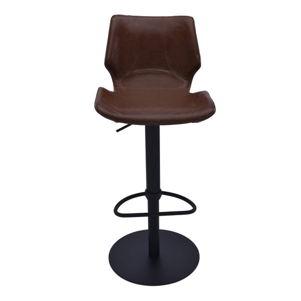 HomeRoots 21" Stylish Coffee Faux Leather Swivel Bar Chair with Adjustable Height & Sturdy Iron Frame 477221