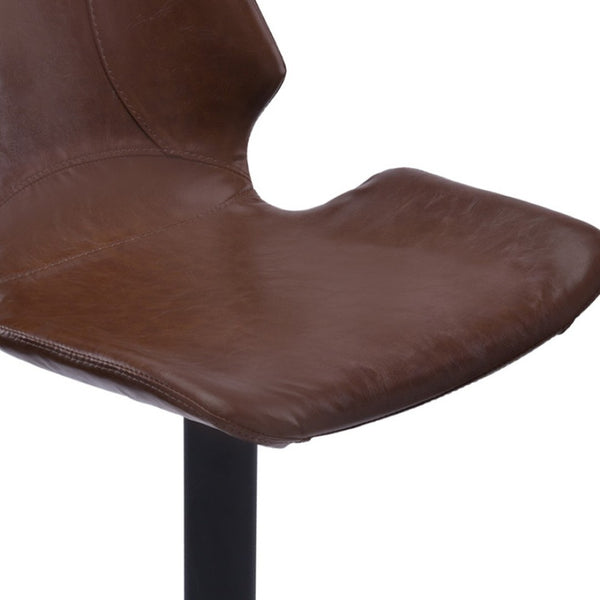 HomeRoots 21" Stylish Coffee Faux Leather Swivel Bar Chair with Adjustable Height & Sturdy Iron Frame 477221