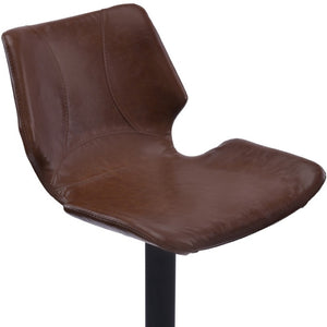 HomeRoots 21" Stylish Coffee Faux Leather Swivel Bar Chair with Adjustable Height & Sturdy Iron Frame 477221