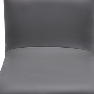 Homeroots 21" Gray And Silver Iron Swivel Backless Adjustable Height Bar Chair   477224